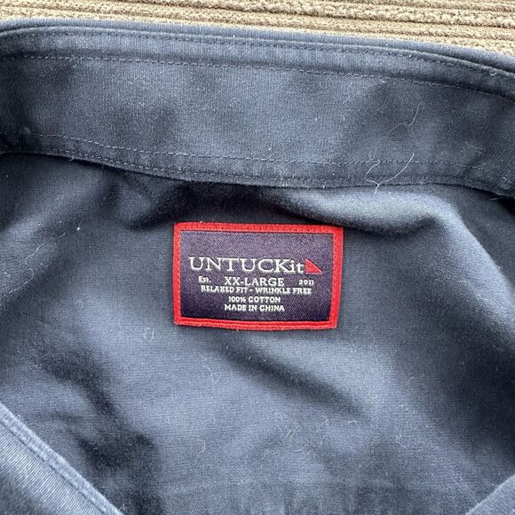 Untuckit Shirt Men 2XL Blue Cotton Long Sleeve Button Up Preppy Casual. - Picture 3 of 8
